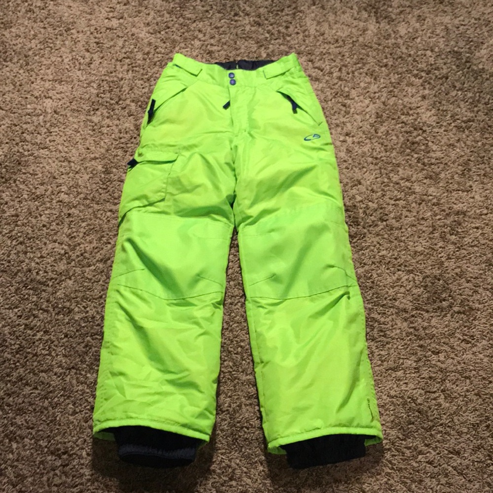 Green little boys snow pants